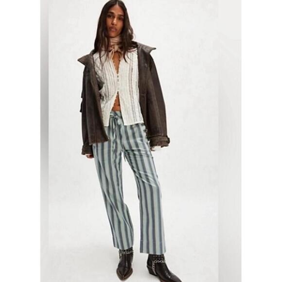 NWT Free People Pant Womens Medium Stripe Pull On Relaxed Boho Lounge - Picture 4 of 11
